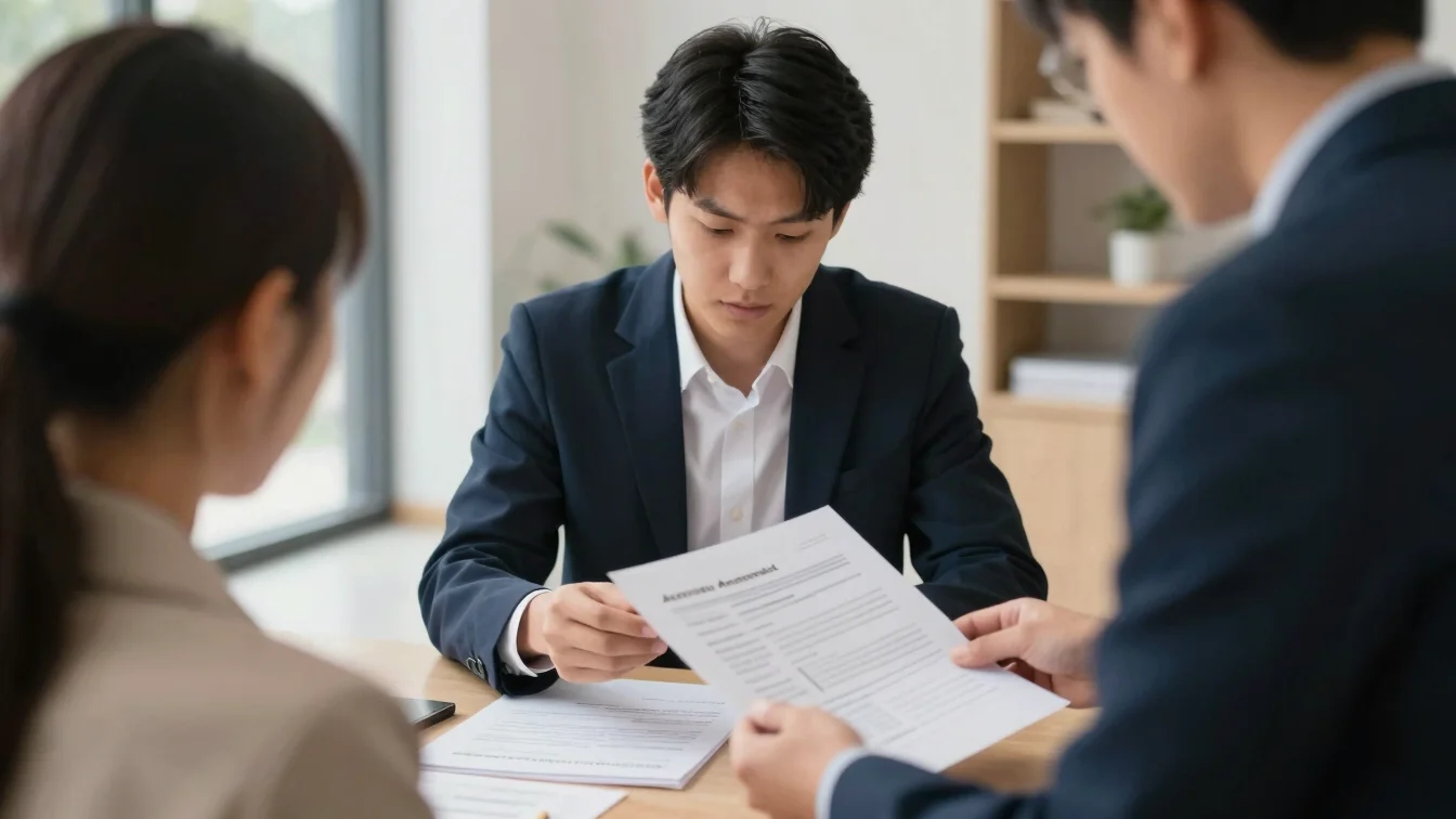 Student and counselor reviewing documents, close-up on academic p